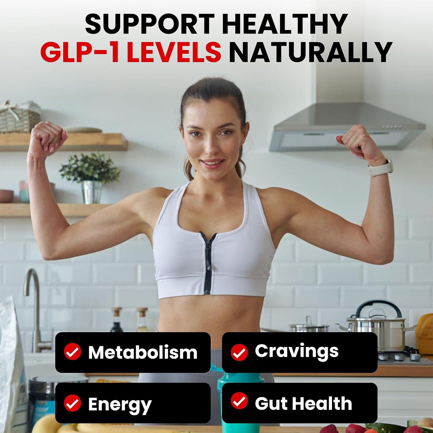 Zenrenu GLP-1 Supplement for Women – Natural Metabolism, Appetite & Craving Support with Super Berberine and Akkermansia Probiotic (60 Vegan Capsules) - görsel 2