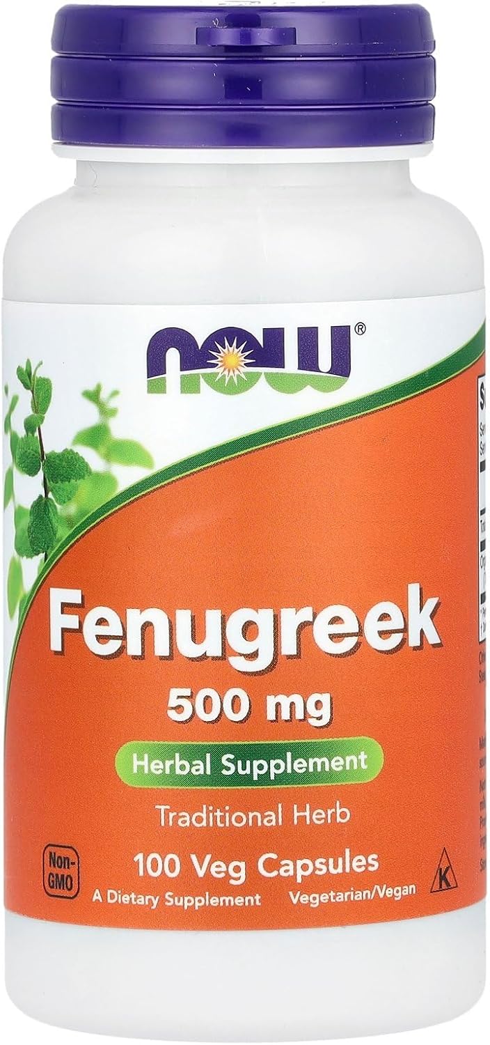 NOW Foods Fenugreek 500mg, 100 Vegetarian Capsules - görsel 1