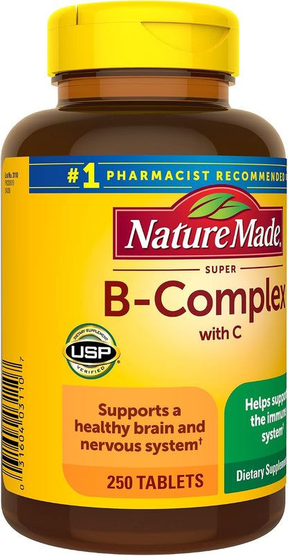 Nature Made Super B Complex with Vitamin C and Folic Acid – 250 Tablets