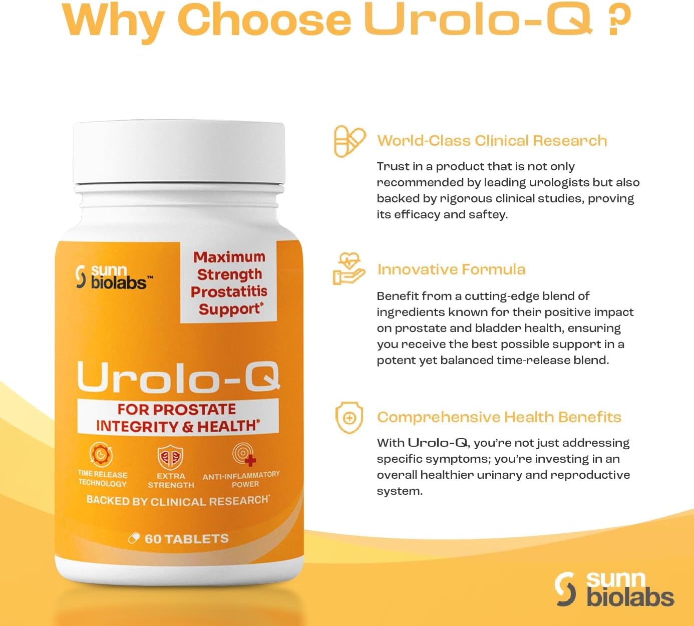 Urolo-Q Extra-Strength Prostate Support - Time-Release Formula with Pollen Extract - görsel 3
