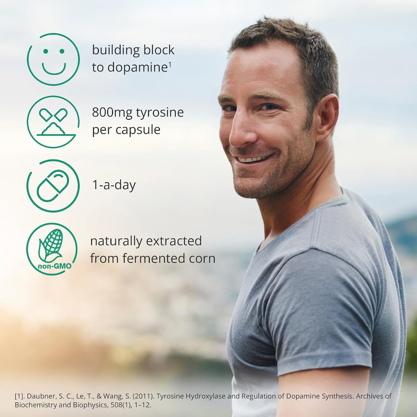 Dopamine Support Supplement with L-Tyrosine 800mg - 60 Capsules - görsel 2