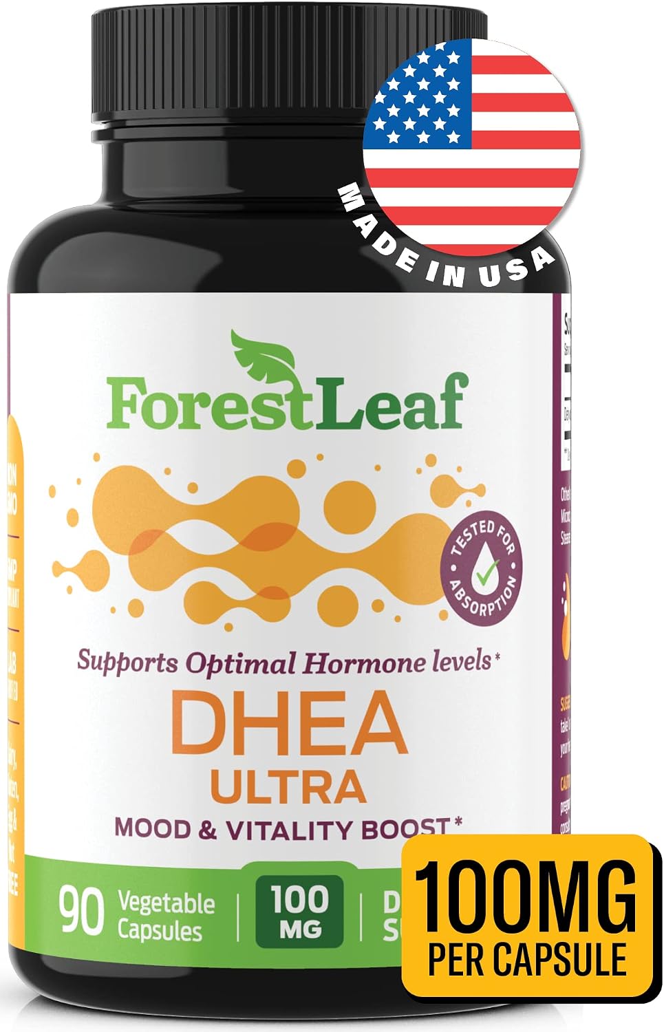 ForestLeaf DHEA 100mg – Micronised DHEA Supplement – Supports Energy, Hormone Balance & Healthy Ageing – 90 Capsules - görsel 9