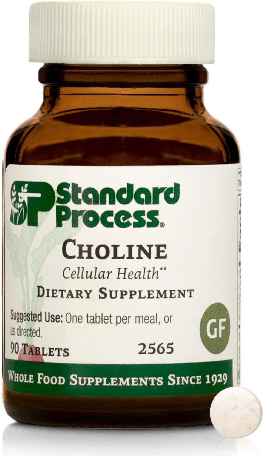 Standard Process Choline - Supports Healthy Fat Metabolism, Liver Health & Nervous System Function - Gluten-Free, Non-Dairy & Vegetarian -180 mg, 90 Tablets - görsel 1