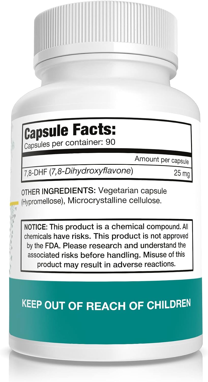 Pure Nootropics 7,8-DHF (7,8-Dihydroxyflavone) Capsules | 25 mg | 90 Vegetarian Capsules - görsel 2