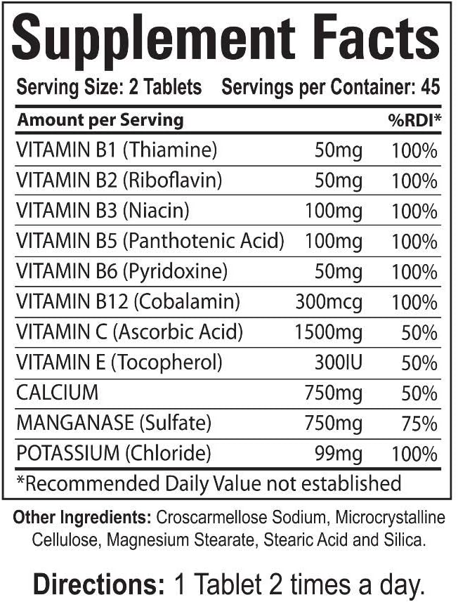 Organic Farms Vitamins Ultra B Complex & Minerals - 90 Tablets - 100% Natural Food Supplement - görsel 2