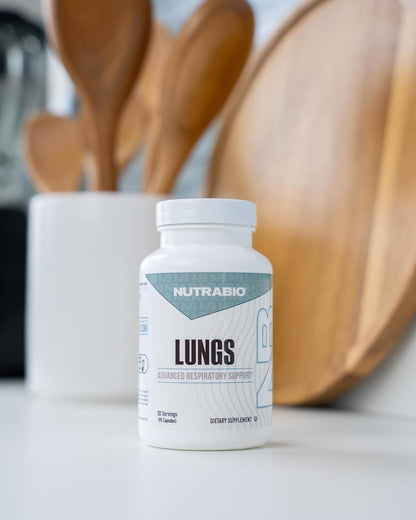 NutraBio Lungs Supplement - Respiratory and Immune Health Support with Immuno-LP20 - 90 Capsules