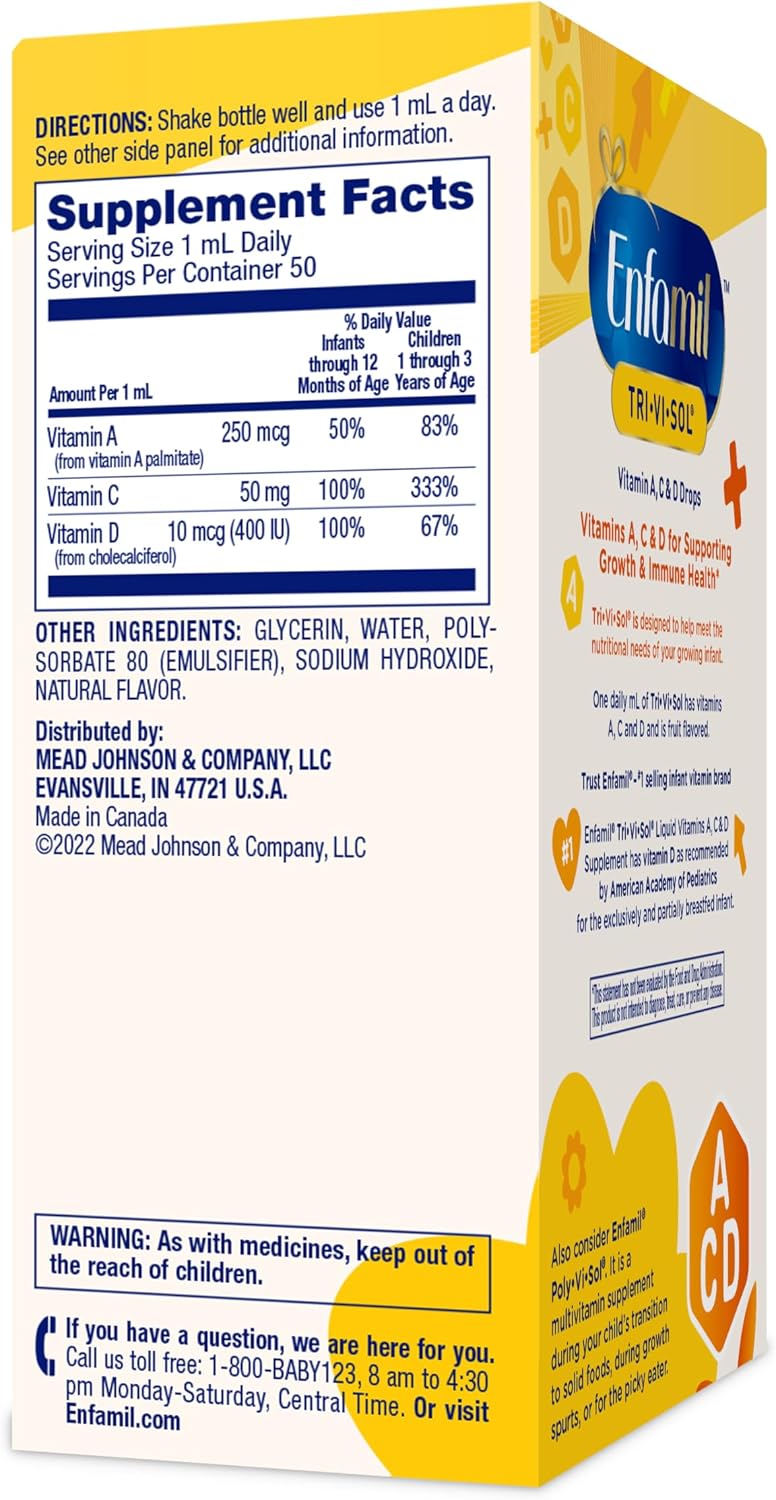 Enfamil Tri-Vi-Sol Infant Multivitamin Drops - 50mL - görsel 7