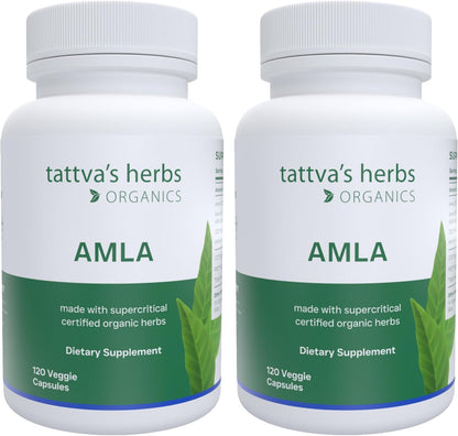 Tattva's Herbs Superfruit Amla Supplement – Natural Vitamin C from Indian Gooseberry, 240 Capsules (2 Pack)