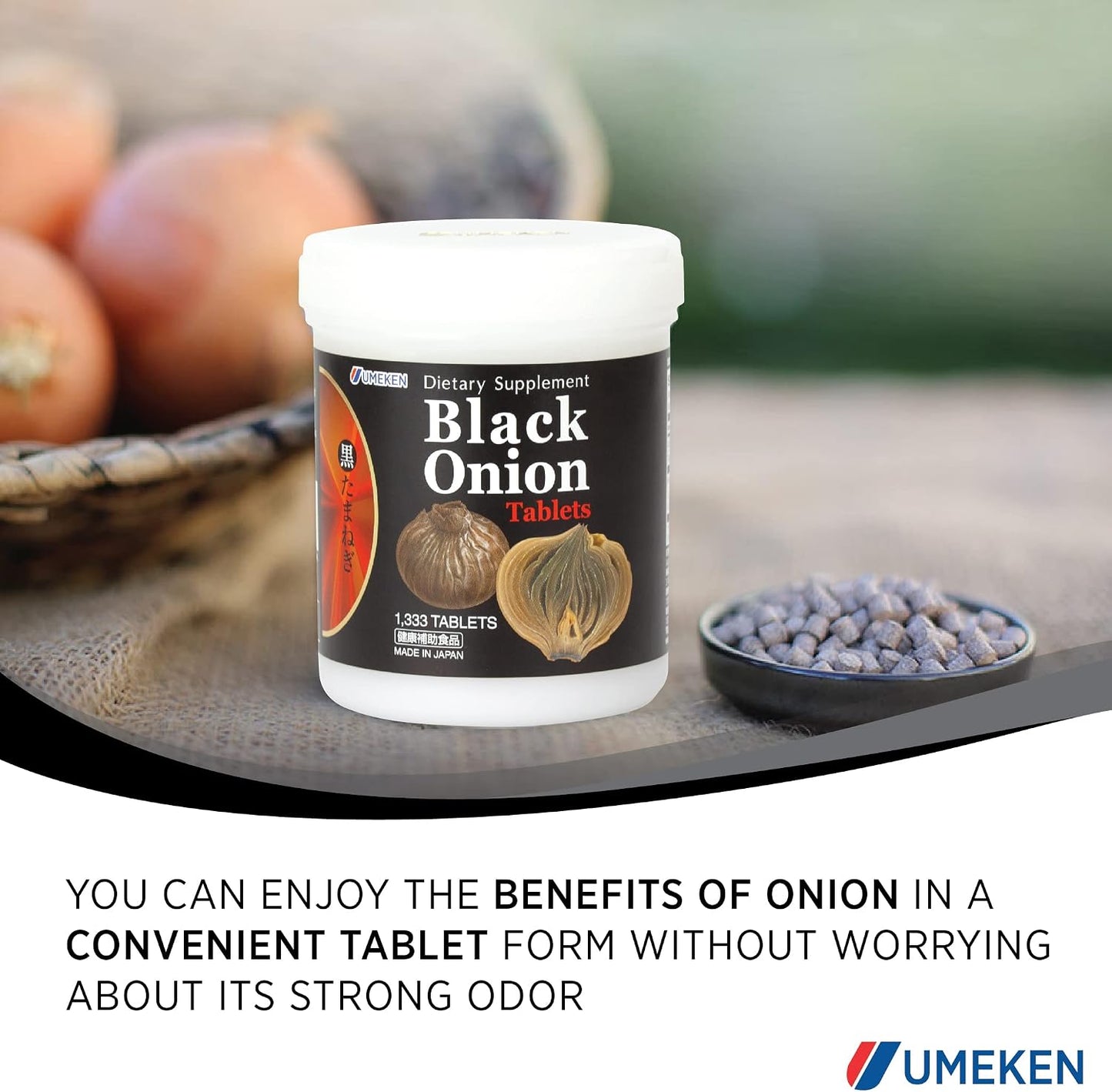 Umeken Black Onion - Fermented Concentrate with Quercetin, Antioxidant Food Supplement, 1333 Tablets (2 Pack) - görsel 3