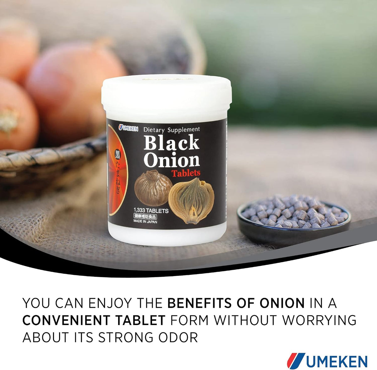 Umeken Black Onion - Fermented Concentrate with Quercetin, Antioxidant Food Supplement, 1333 Tablets (2 Pack) - görsel 3
