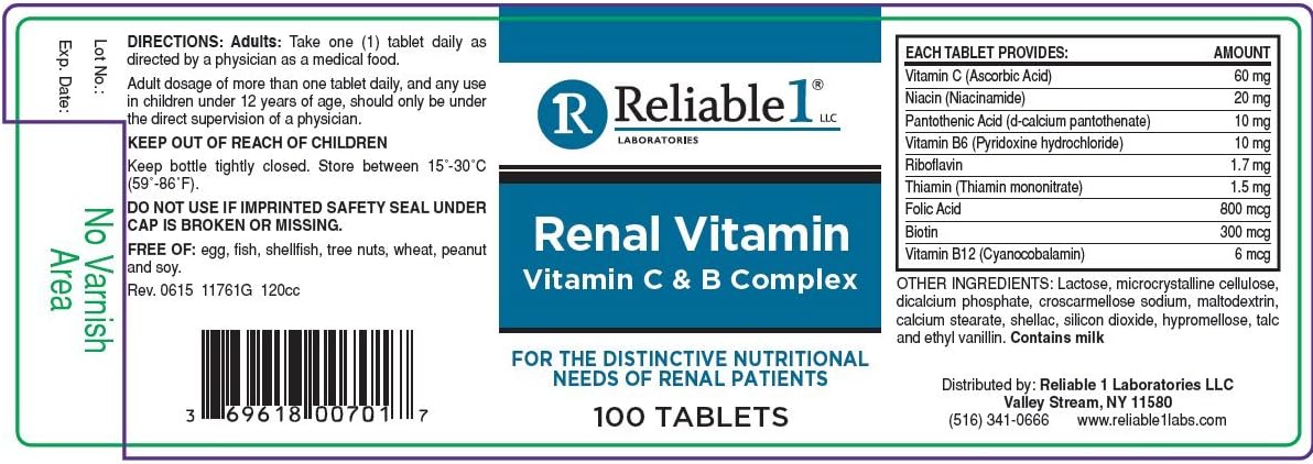 Reliable 1 Renal Vitamin C & B Complex (3 Bottles) - görsel 2