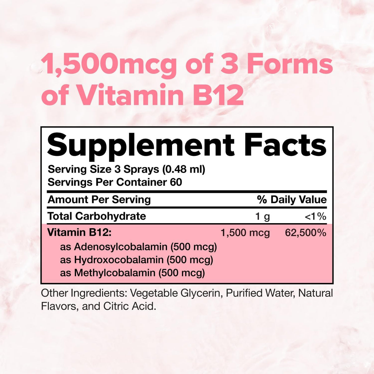 Complement Vegan Triple Vitamin B12 Liquid Spray – 1500mcg, Raspberry Flavour, 60 Servings - görsel 6