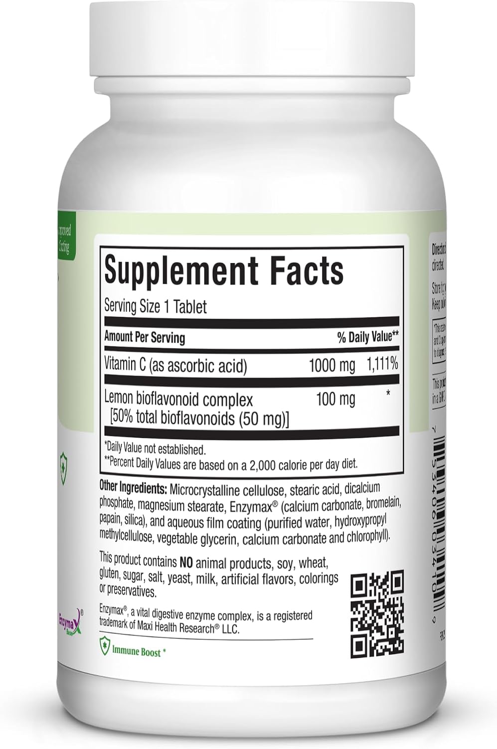 Maxi Health Vitamin C 1000 mg with Bioflavonoids & Enzymax - 100 Tablets - görsel 2
