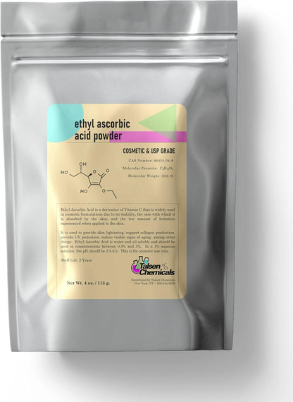 Talsen Chemicals Ethyl Ascorbic Acid Powder - Stable Vitamin C Derivative (56.7 g)