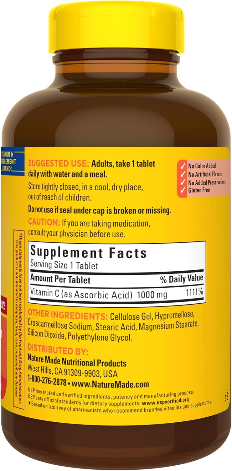 Nature Made Extra Strength Vitamin C 1000 mg Tablets, 300 Tablets - görsel 8