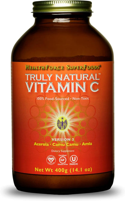HEALTHFORCE SUPERFOODS Truly Natural Vitamin C Powder - Camu Camu & Acerola - 400g