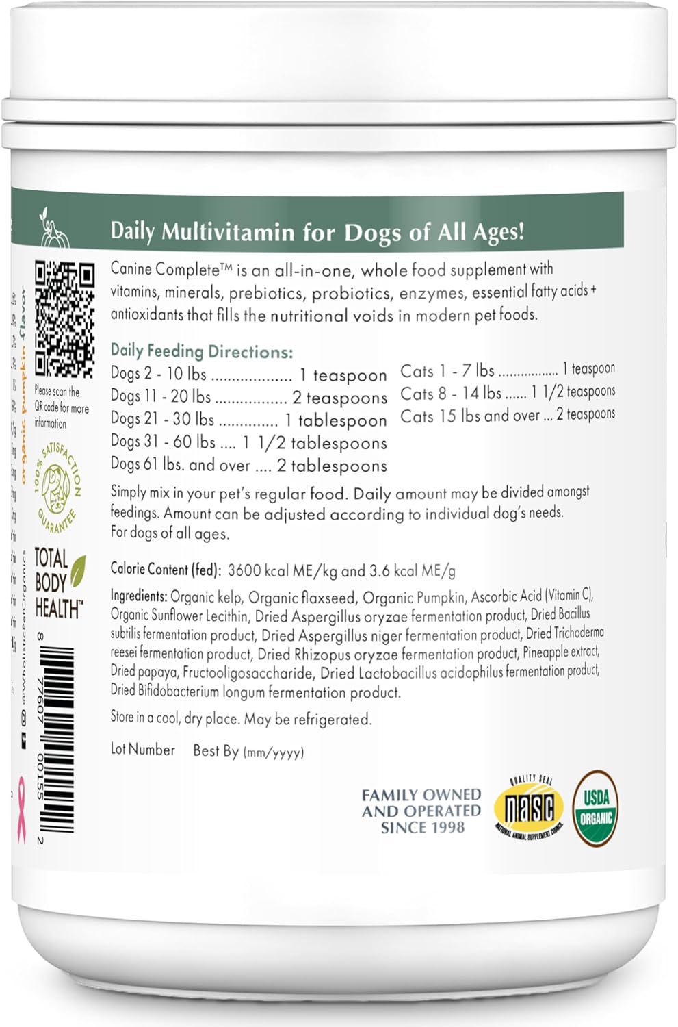 Wholistic Pet Organics Canine Complete Dog Multivitamin Powder - görsel 3