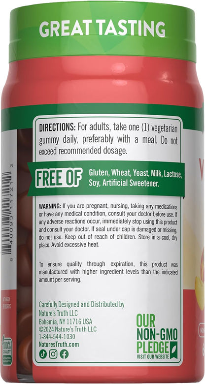 Nature's Truth Vitamin D3 Gummies - 5000 IU, 60 Count, Peach Flavour