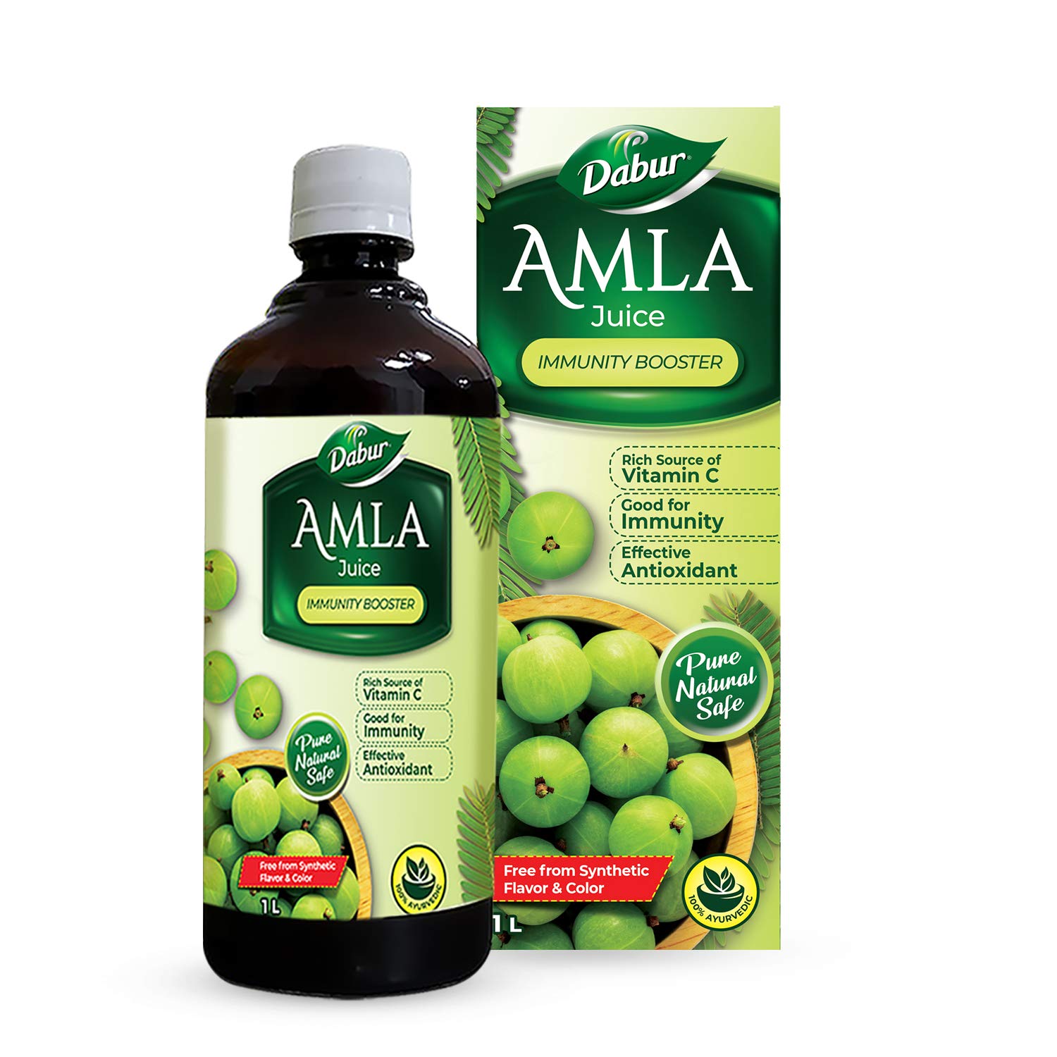 Dabur Amla Juice - Rich Source of Vitamin C - 100% Ayurvedic Health Juice - 1 Litre - görsel 1