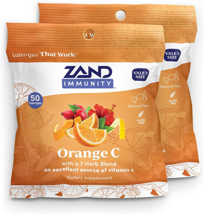 ZAND Immunity Orange C Vitamin C Throat Lozenges – 2 Pack (100 Lozenges)