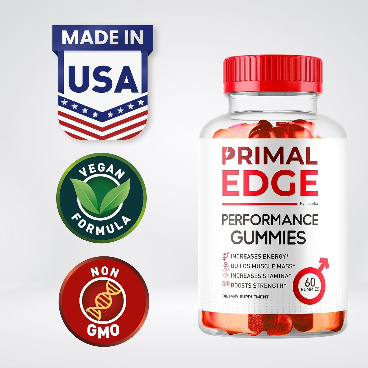 Primal Edge Men's Gummies – Advanced Formula Gummies, 60 Gummies - görsel 2