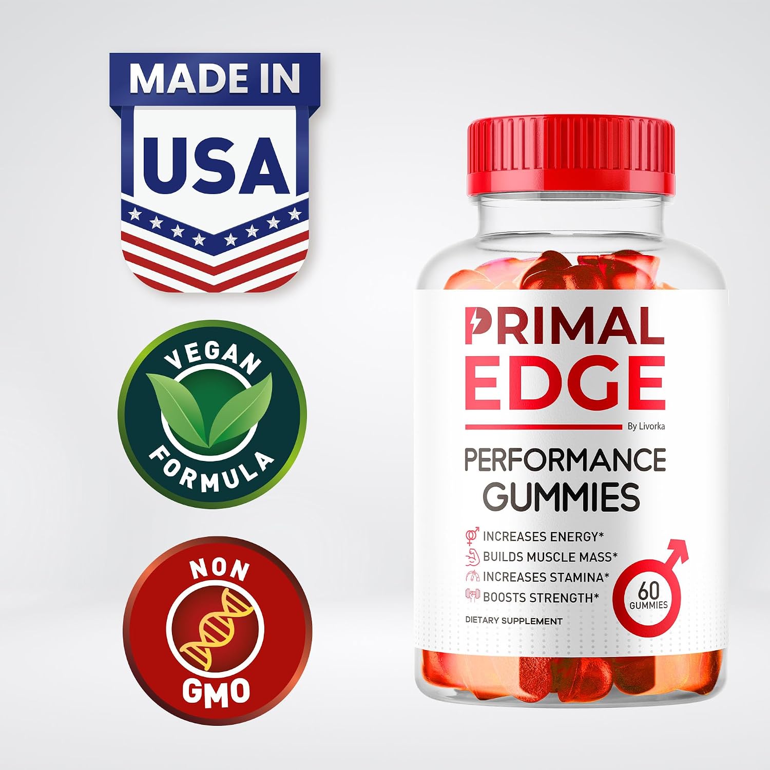 Primal Edge Men's Gummies – Advanced Formula Gummies, 60 Gummies - görsel 2