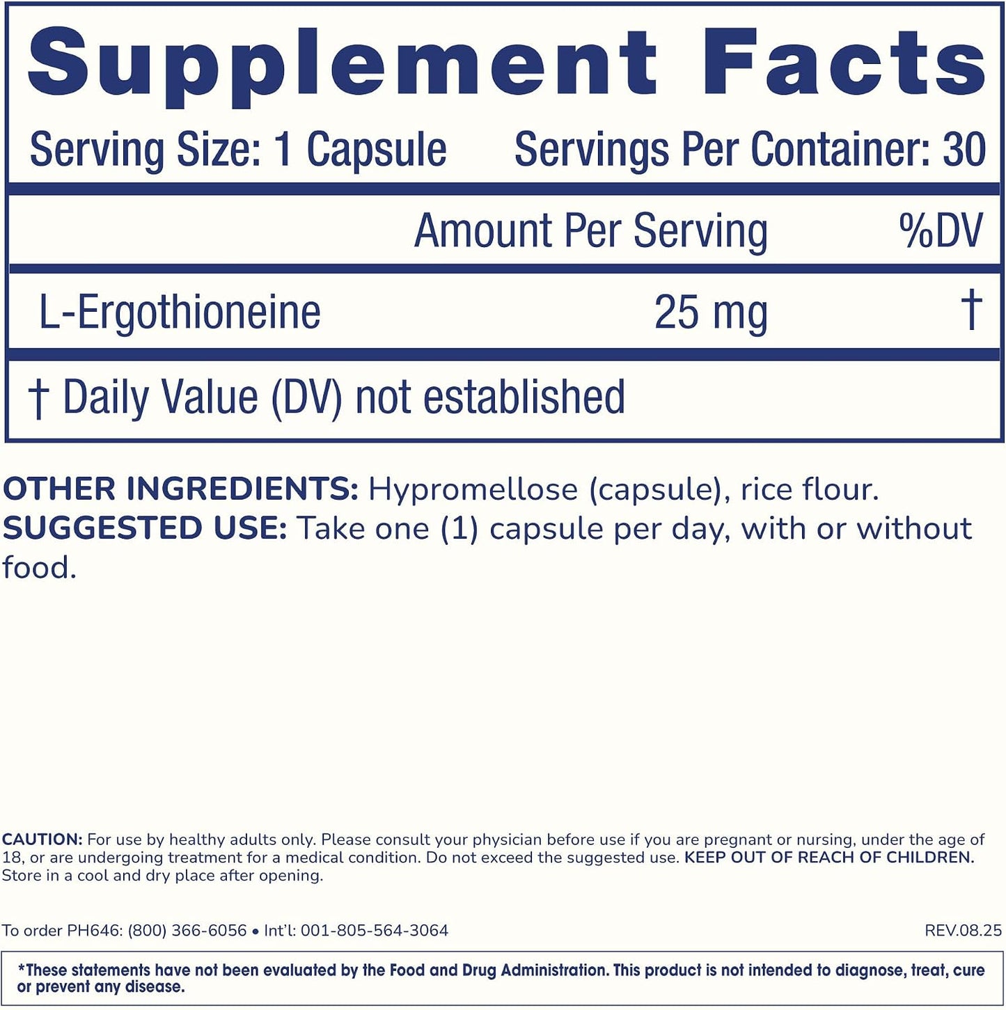 ProHealth Ergothioneine 5X Strength – 25mg Clinical Research Dose – 30 Servings - görsel 6