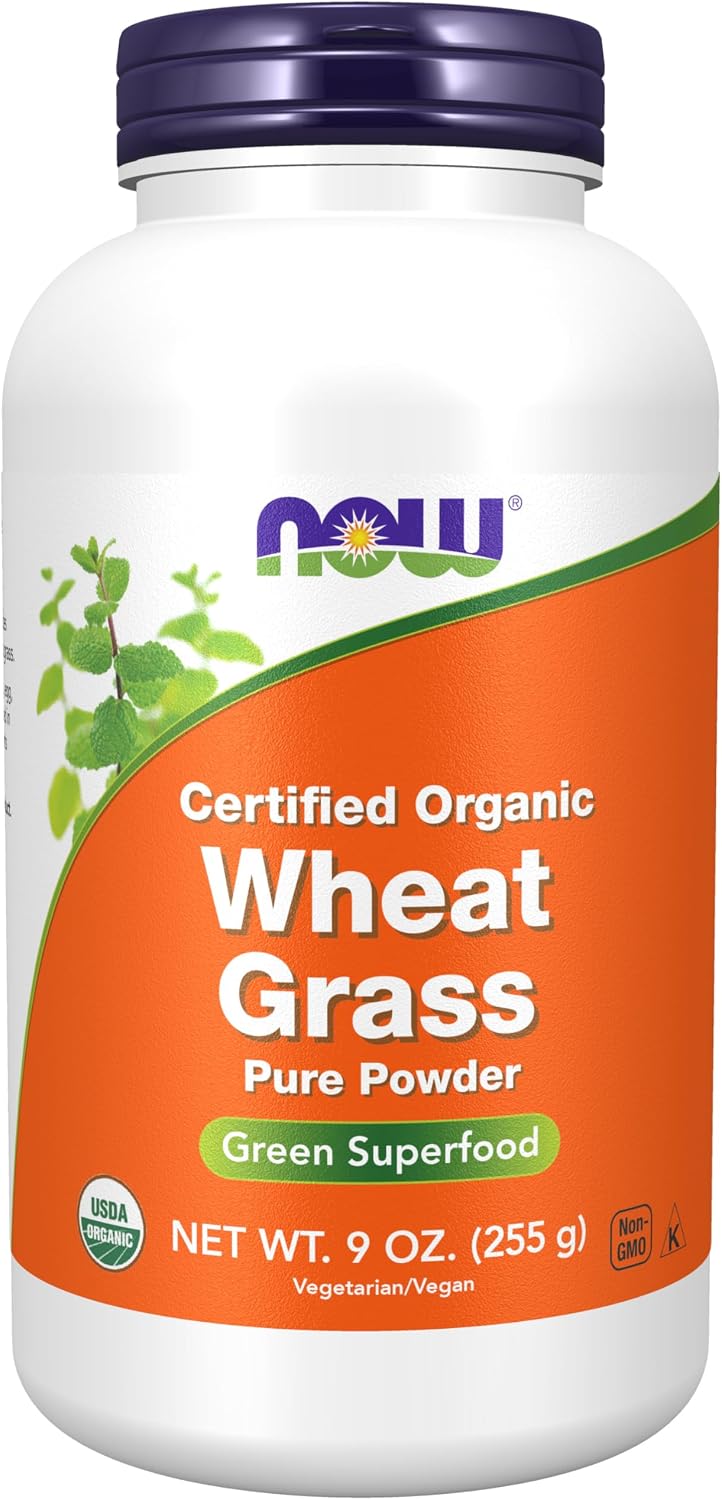 NOW Foods Certified Organic Wheat Grass Powder, 255 g - görsel 1