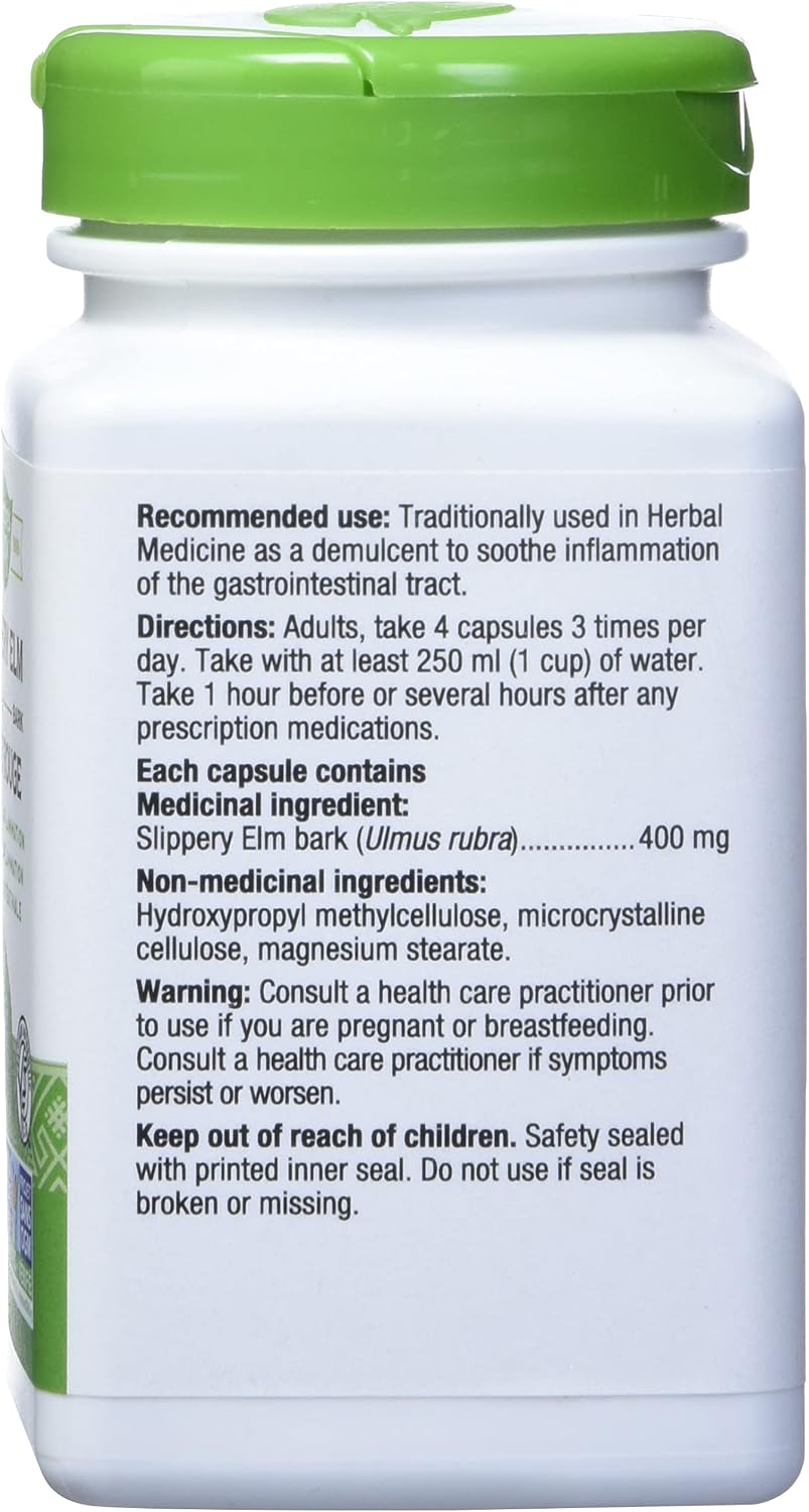 Nature's Way Slippery Elm Bark, 1,600 mg, 100 Vegetarian Capsules, Pack of 2 - görsel 4
