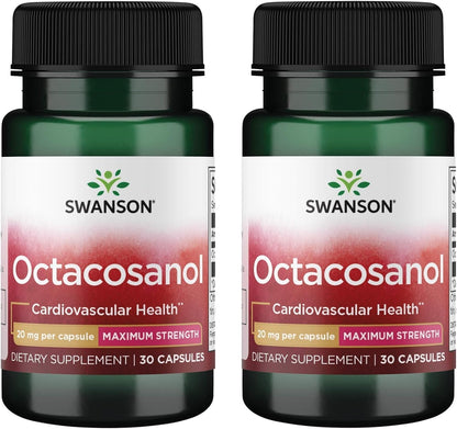 Swanson Maximum-Strength Octacosanol 20 mg – 30 Capsules (Pack of 3)