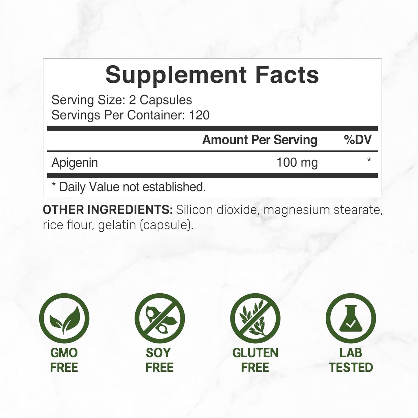 Apigenin 100mg Capsules – Chamomile Extract – Sleep & Relaxation Support – Non-GMO - görsel 4
