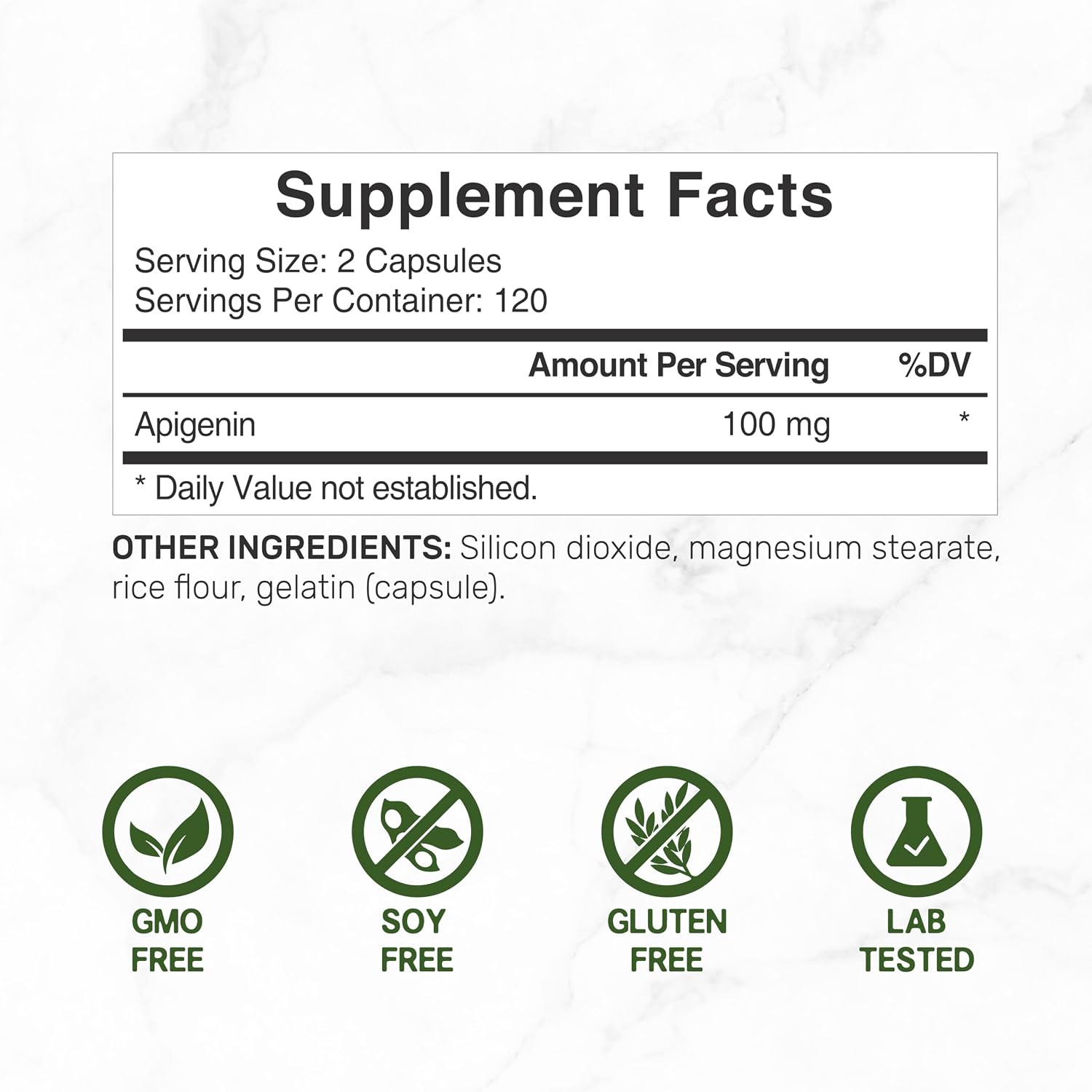 Apigenin 100mg Capsules – Chamomile Extract – Sleep & Relaxation Support – Non-GMO - görsel 4