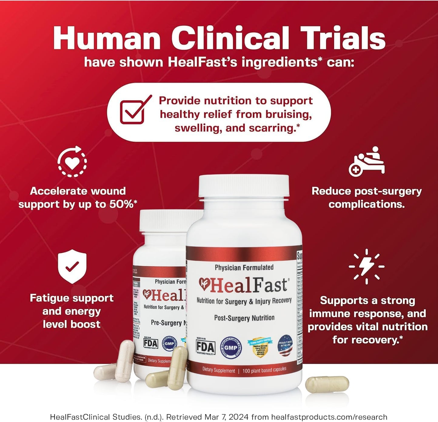 HealFast Complete Surgery & Injury Recovery Supplement (Pre+Post Op) - görsel 3