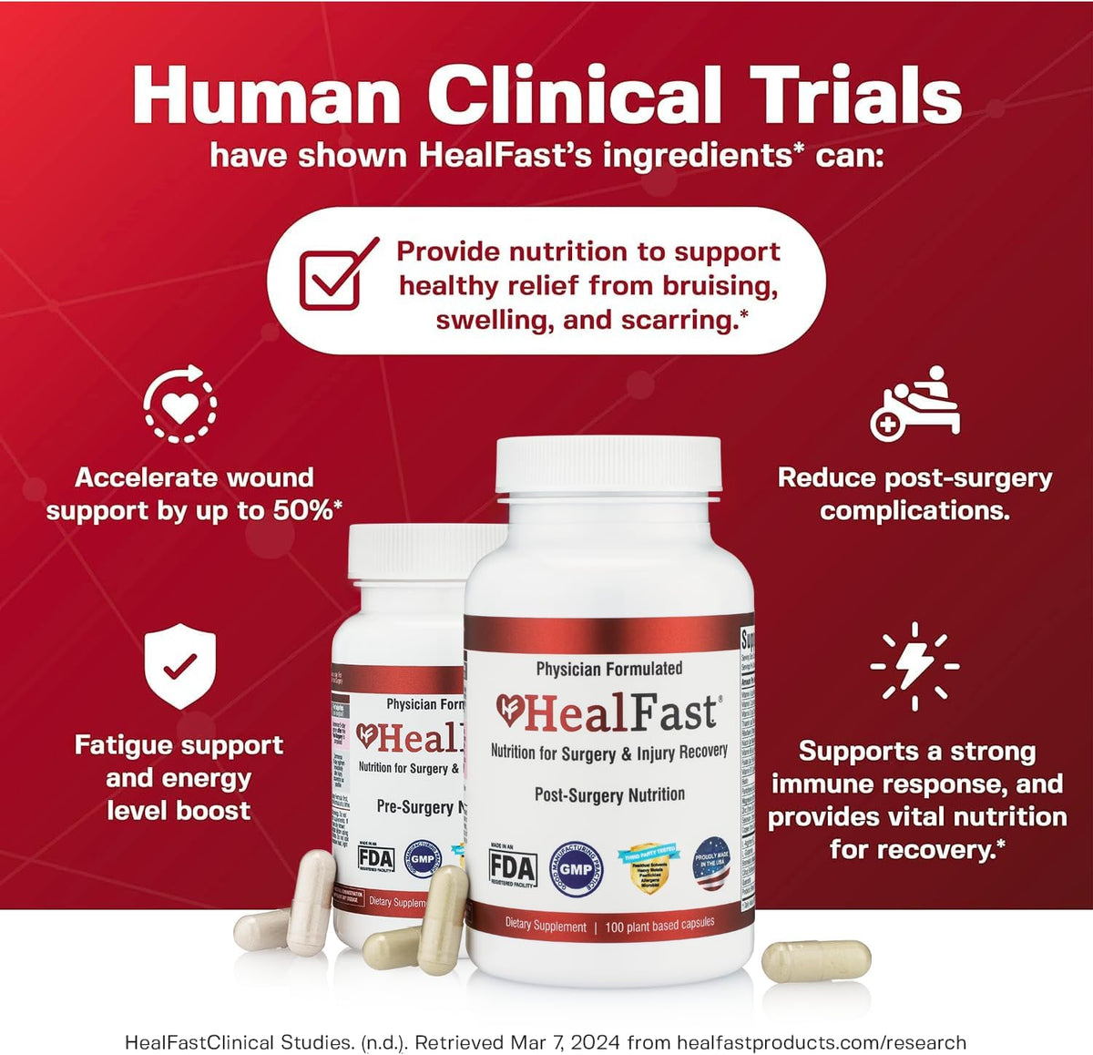 HealFast Complete Surgery & Injury Recovery Supplement (Pre+Post Op) - görsel 3