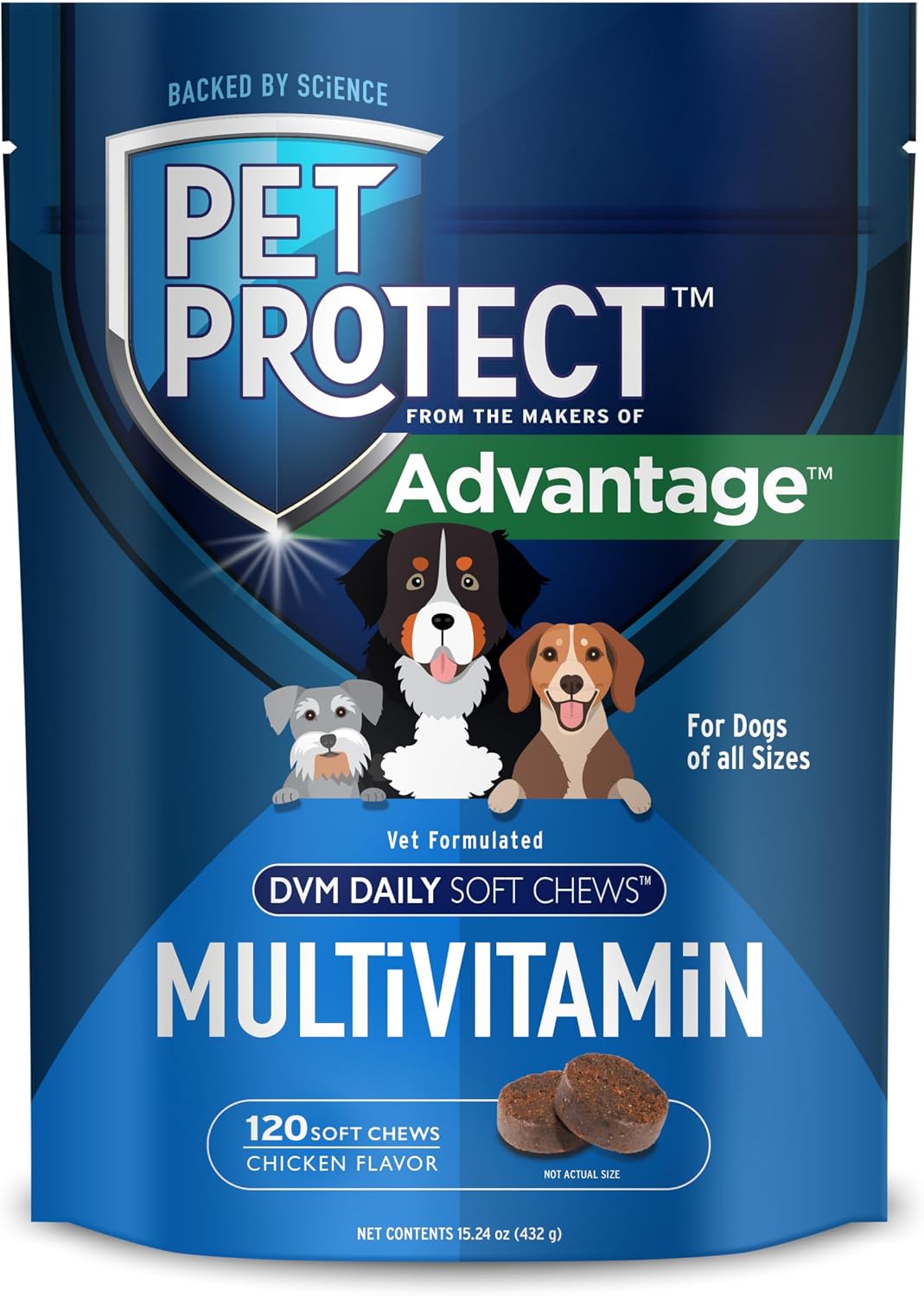 Pet Protect Dog Multivitamin, Vet-Formulated DVM Daily Soft Chews, Chicken Flavour (60 Count) - görsel 10