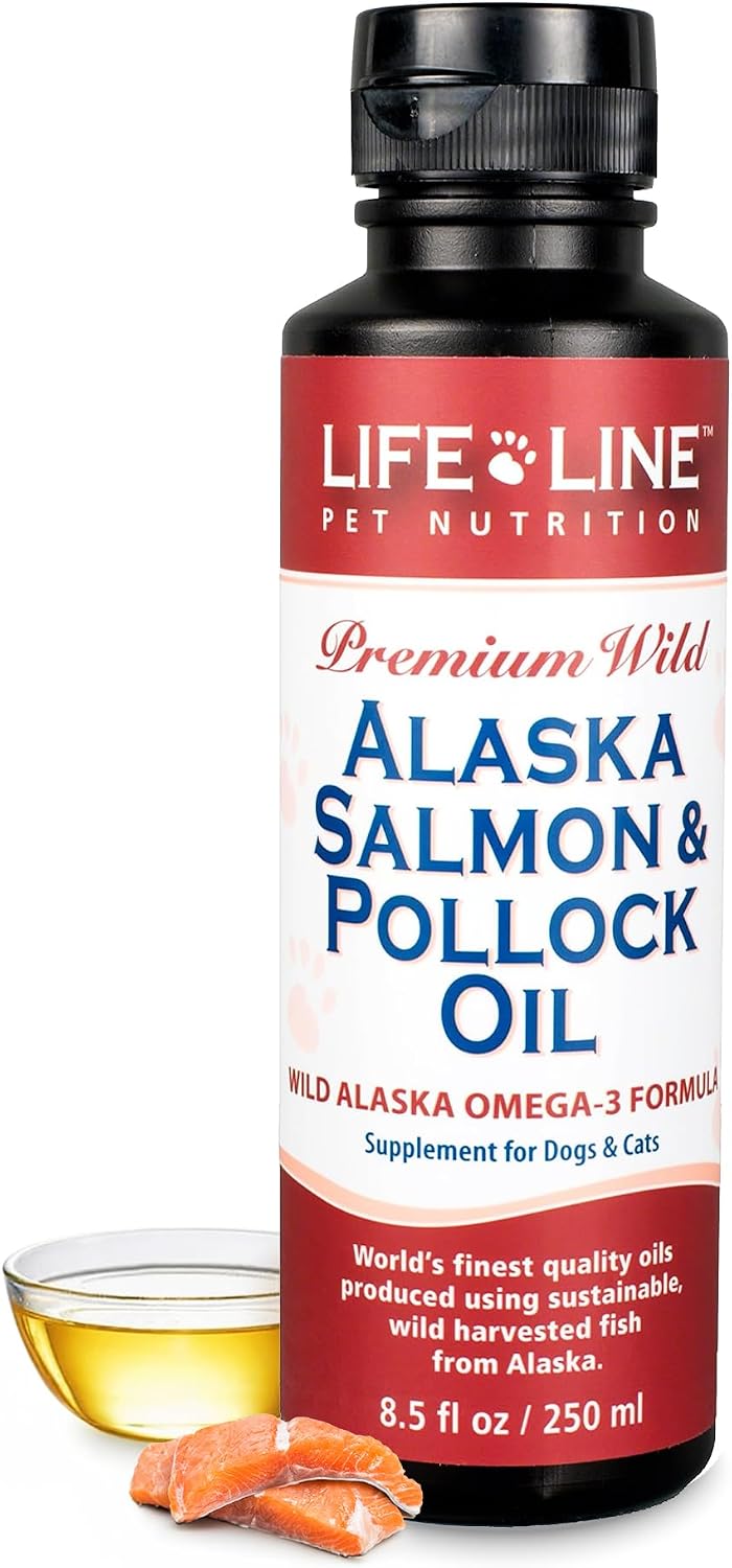 Life Line Pet Nutrition Wild Alaska Salmon & Pollock Oil – Omega 3 Supplement for Dogs and Cats in All Life Stages, 488 ml - görsel 8