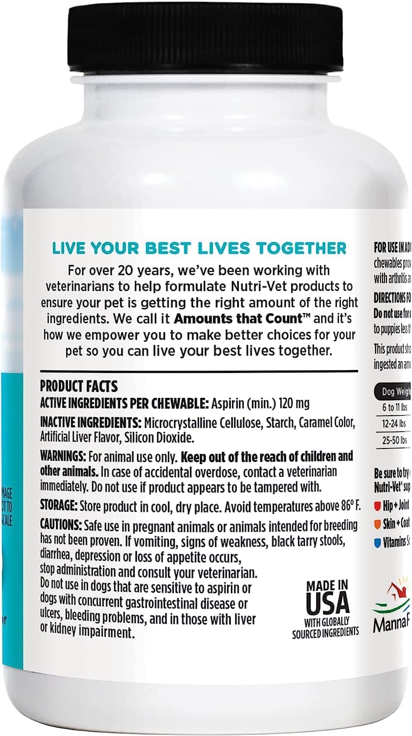 Nutri-Vet K9 Dog Aspirin for Small Dogs 100 Tablets - görsel 3