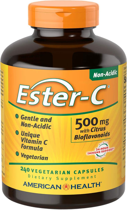 American Health Ester-C with Citrus Bioflavonoids – 500 mg, 240 Vegetarian Capsules