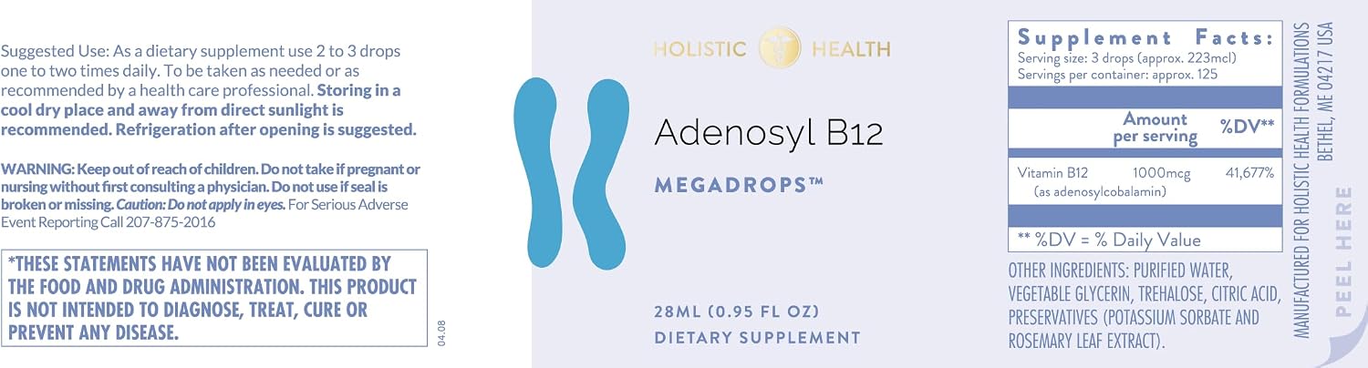 Holistic Health Adenosyl B12 MegaDrops, 28 ml - görsel 3