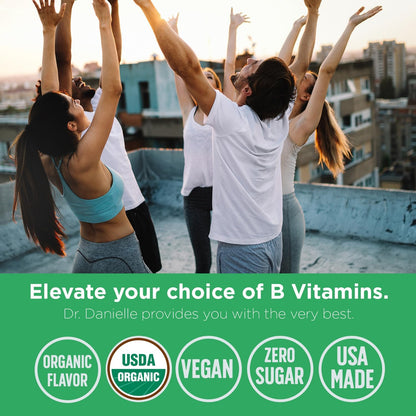 Organic Vitamin B Complex Liquid Drops | B Vitamins Complex with Methyl B12 for Adults & Kids | Vegan Cherry Flavour 30ml