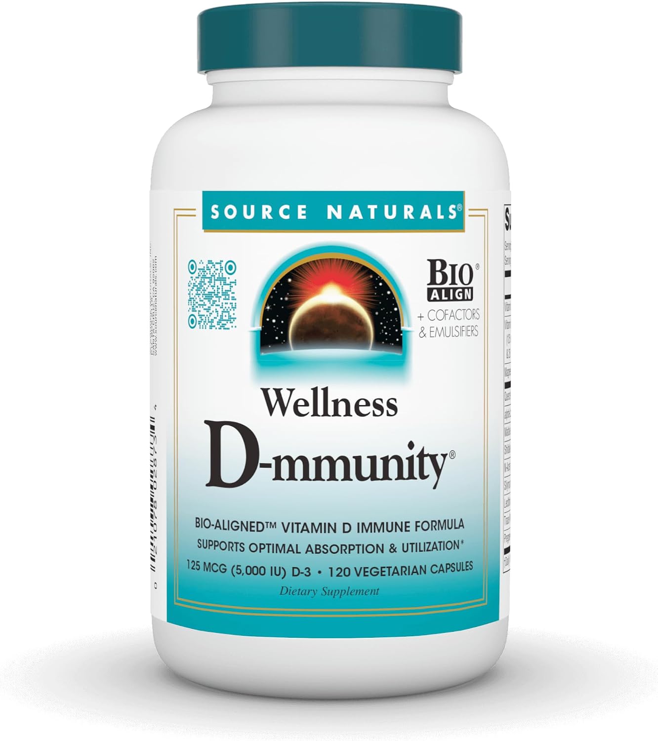 Source Naturals Wellness D-mmunity - Vitamin D3 & D2 Immune Formula, 120 Vegetarian Capsules - görsel 1