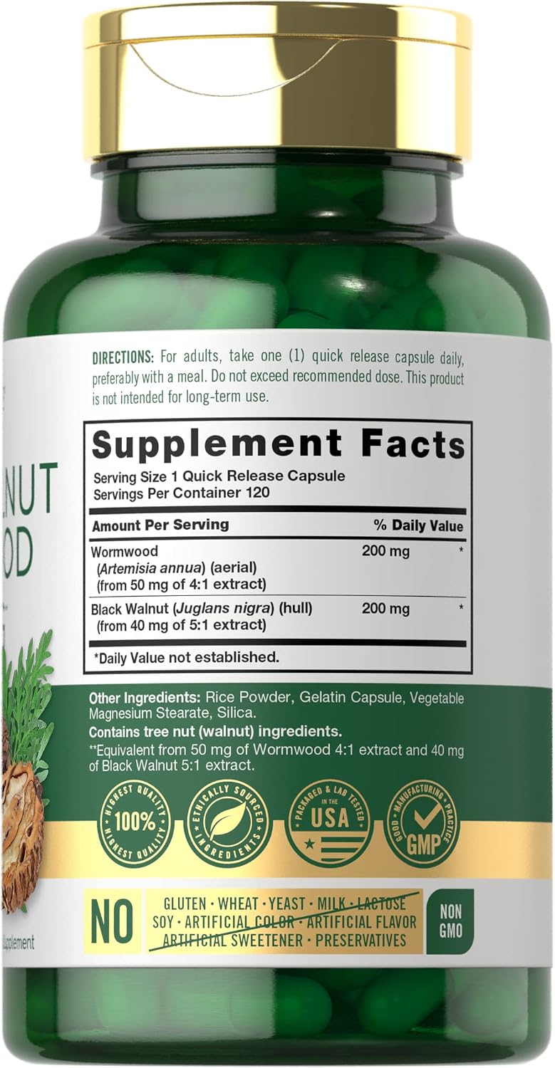 Carlyle Wormwood Black Walnut Herbal Complex - 120 Capsules - görsel 2