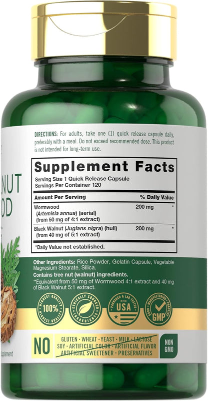Carlyle Wormwood Black Walnut Herbal Complex - 120 Capsules