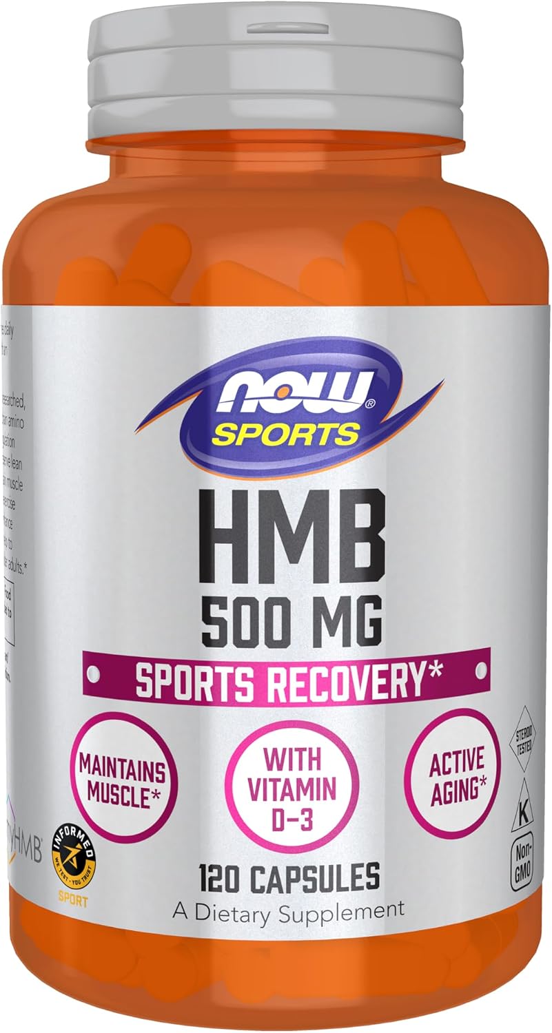 NOW Foods Sports Nutrition HMB (β-Hydroxy β-Methylbutyrate) 500 mg Sports Recovery 120 Veg Capsules - görsel 1