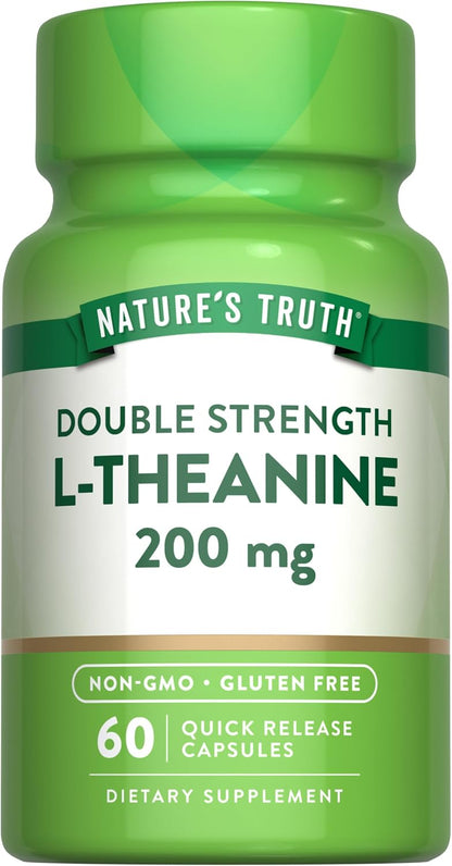 Nature's Truth L-Theanine 200mg, 60 Quick Release Capsules – Non-GM & Gluten-free