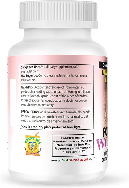 Nutrisalud Forever Woman Multivitamin – 365 Tablets (One Year's Supply)