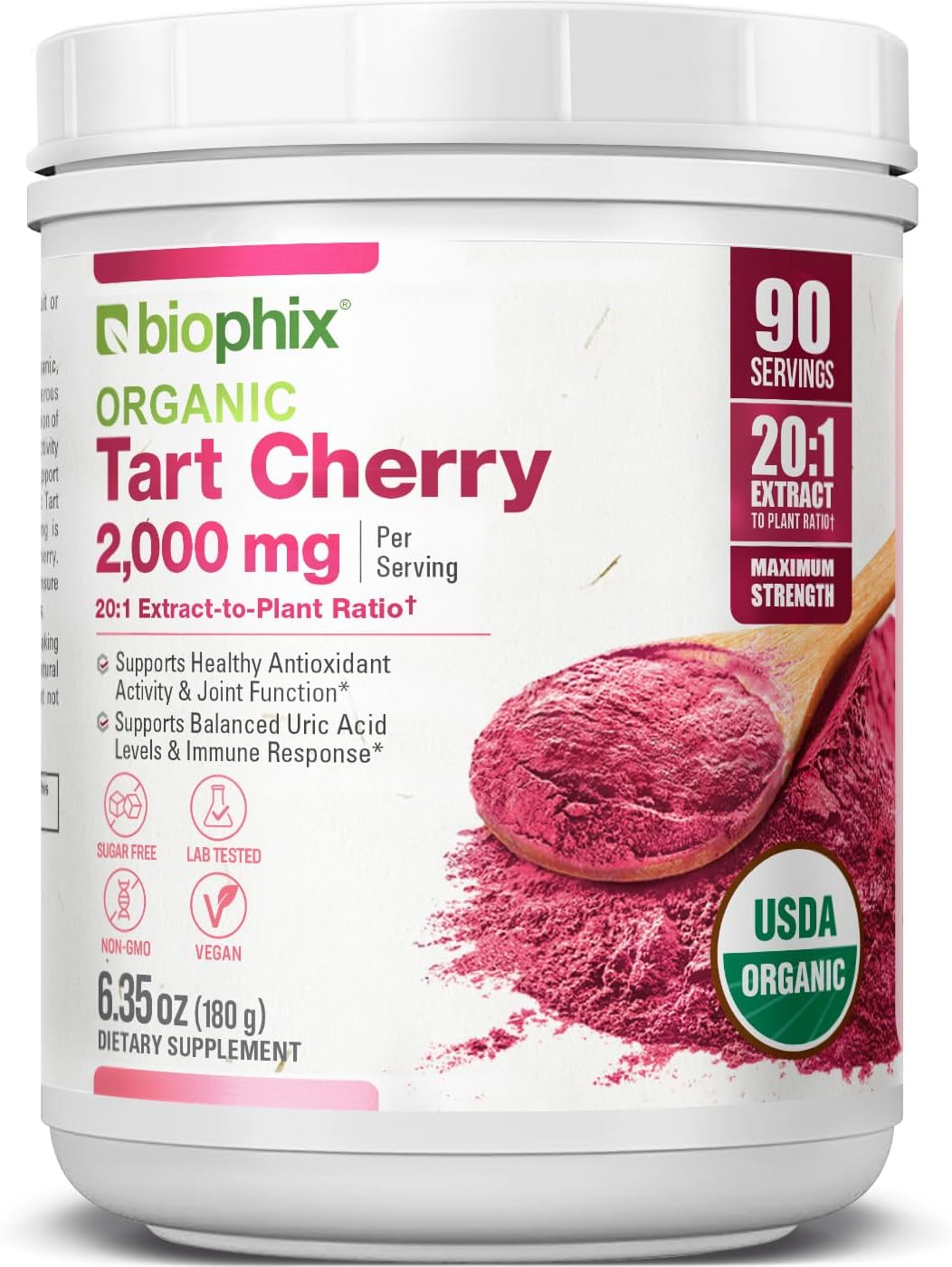 biophix Organic Tart Cherry Powder - 20:1 Extract, 350 g - Antioxidant-Rich Superfood - Supports Heart & Digestive Health - Natural Flavour - No Added Sugar - görsel 10
