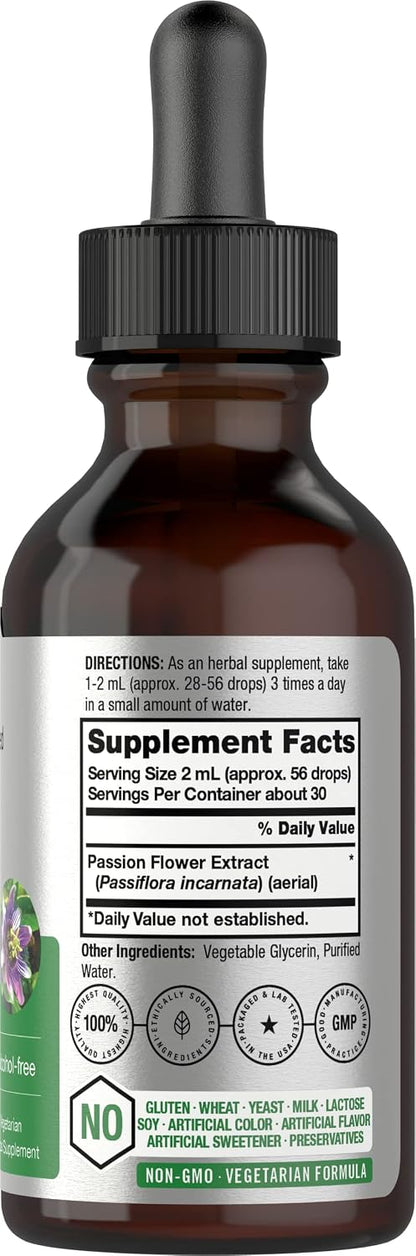 Horbäach Passion Flower Tincture | Alcohol-Free Liquid Extract | 60 ml
