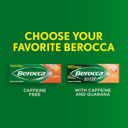 Berocca Orange Effervescent Tablets, Caffeine Free, 20 Tablets