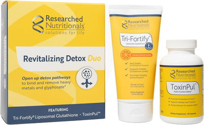 Researched Nutritionals Revitalised Detox Duo - Liposomal Glutathione & ToxinPul (2 Piece Set)